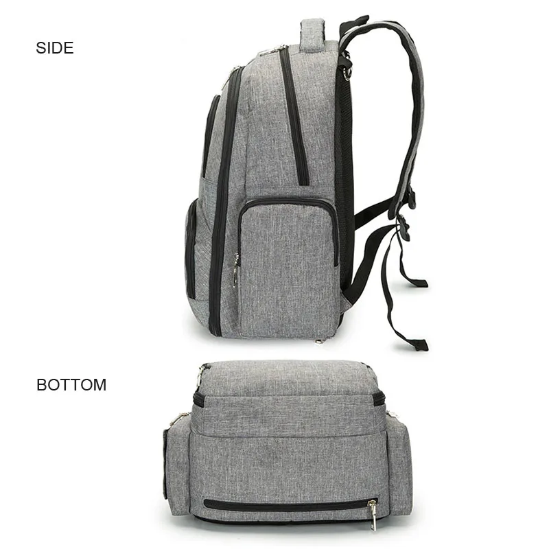 Baby Diaper Bag For Boys Girls Stoller Mother Wetbag Multifunctional Mummy Backpack Large Capacity Nappy Bags Gray Changing Bag (3)