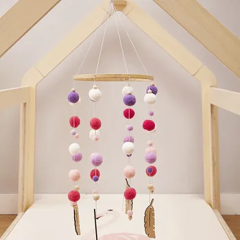 

Baby Nordic Style Rattles Mobile Wooden Beads Wind Chimes Bell Toys for Kids Room Bed Hanging Decor Tent Decor Photography Props