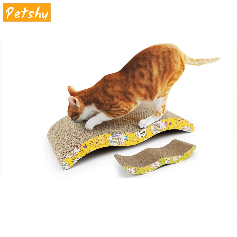 

Petshy Cat Scratcher Corrugated Scratching Board Pad Kitten Claws Care Interactive Toys Cat Toy with Catnip Products for Cats