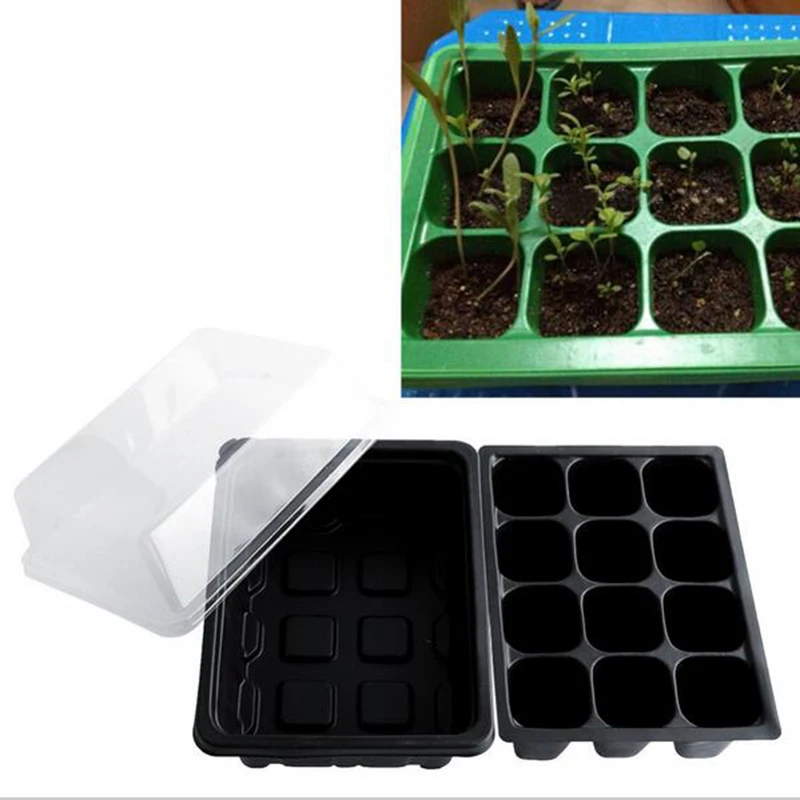 

Durable And Transparent 12 Grid Hole Nursery Box Nursery Box Plant Seed Planting Box Tray Insert Breeding Seed Pot