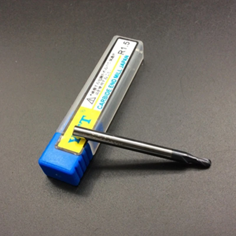 YFT Radius1.5mm 2 blade Carbide Ball End Mills HRC 45 Degrees Tungsten