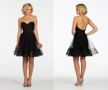 

Sweetheart Black Princess Mini Tulle Bridesmaid Dress 2016