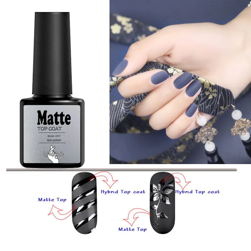 

matte nail polish top coat Gel Nail Polish 8ml Transparent Soak Off Primer top coat uv gel Lacquer Nail Art uv nail gel polish