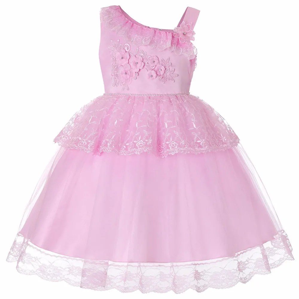 

CAILENI Girls Dress Design Wedding Party Kids Dresses for Princess Lace Flower Summer Children Frocks Ball Gown for 3 - 13 Years