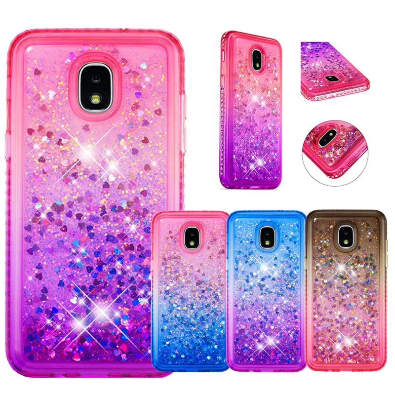 

Luxury Edge Diamond Quicksand Case Soft TPU Silicone Cover Hull Shell Coque Fundas for Samsung Galaxy J3 J7 2018 US