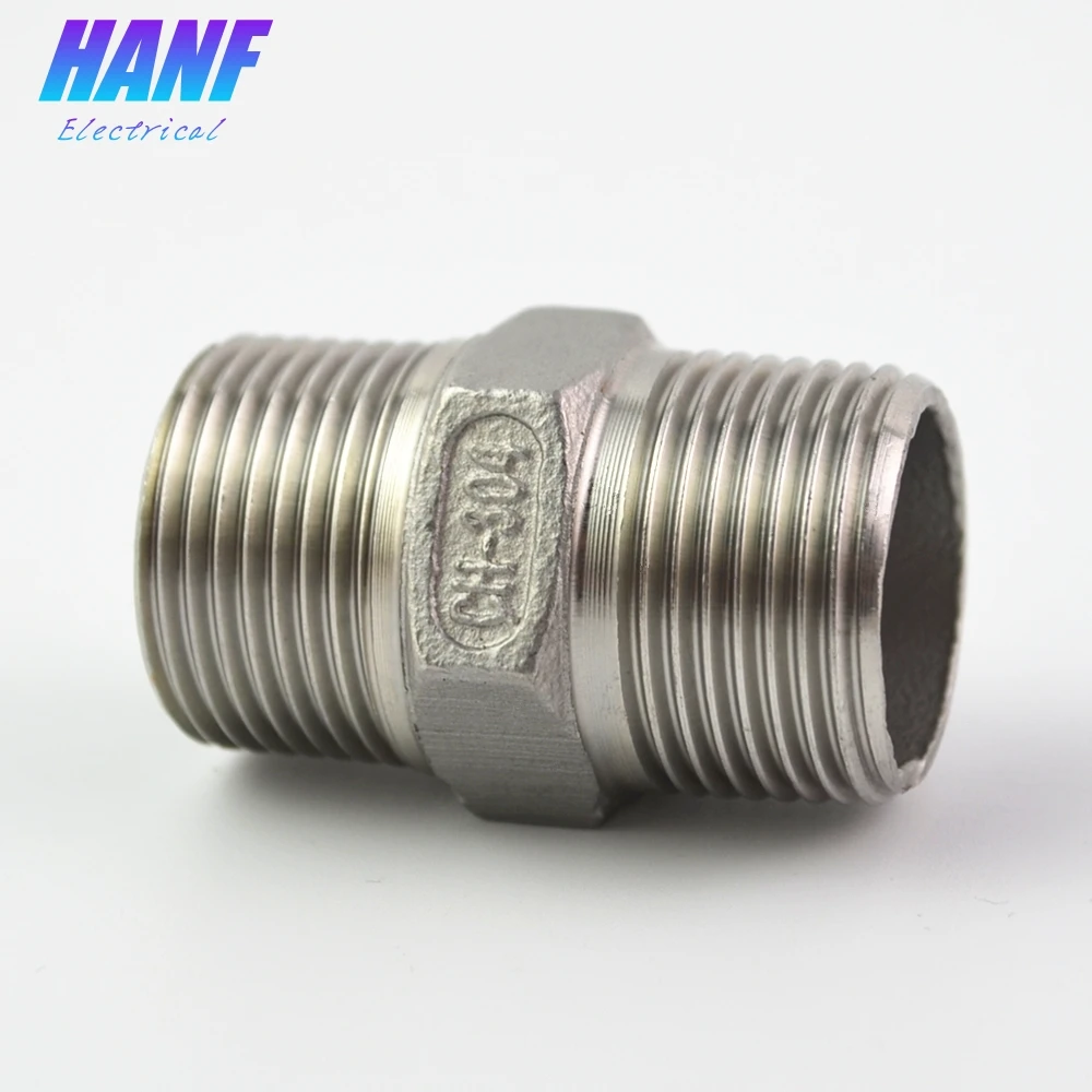 1 шт. BSP 3/4 &quotк штекеру резьба Шестигранная ниппель равный фитинг трубы SS304