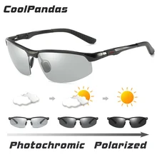 Мужские спортивные поляризованные фотохромные солнцезащитные очки с логотипом, для любой погоды, обесцвечивание, HD, профессиональные солнцезащитные очки для вождения, мужские очки