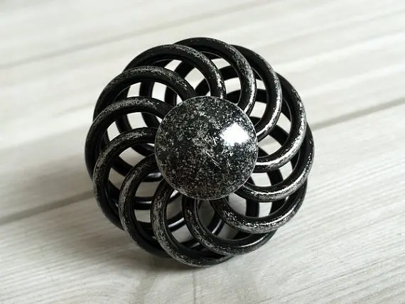 Antique Black Silver Dresser Drawer Knobs Pulls Handles Wrought Iron Antique Black Silver Dresser Drawer Knobs Pulls Handles Wrought Iron Look Cabinet Door Knobs Hardware Rustic - Antique Black Silver Dresser Drawer Knobs Pulls Handles Wrought Iron