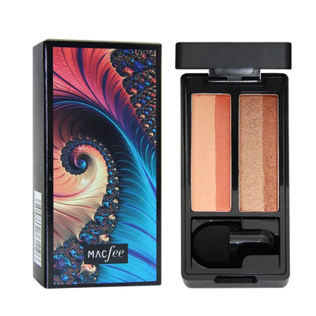 

Double-layer Stamp Gradient Eye Shadow Four-color Eye Shadow Matte Glitter Eyeshadow Eye Makeup Beauty Cosmetic