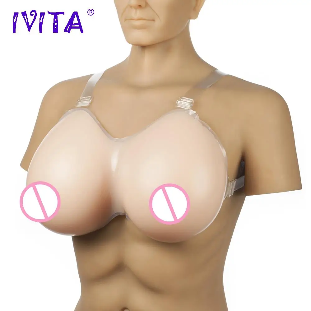 

IVITA 5000g Huge Boobs Silicone Breast Forms With Shoulder Straps For Sexy Crossdresser Transvestite Enhancer Mastectomy