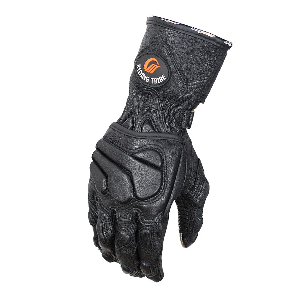 Goatskin Genuine Leather Motorcycle Gloves Winter Protection Motorcyclist Motorbike Rider Moto