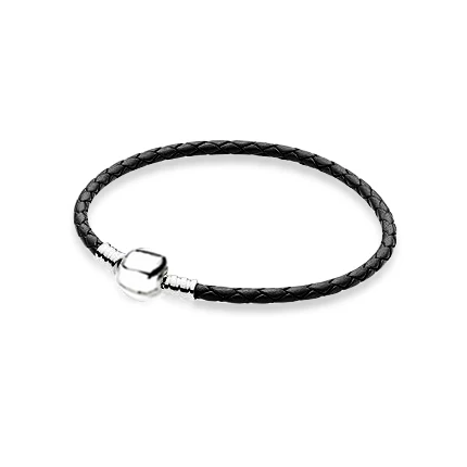 ROBOL 100%925 Sterling Silver Fashion Lovers Leather Double Loop Bracelet (Multi Color Choice) DIY Gift Jewelry Factory Direct