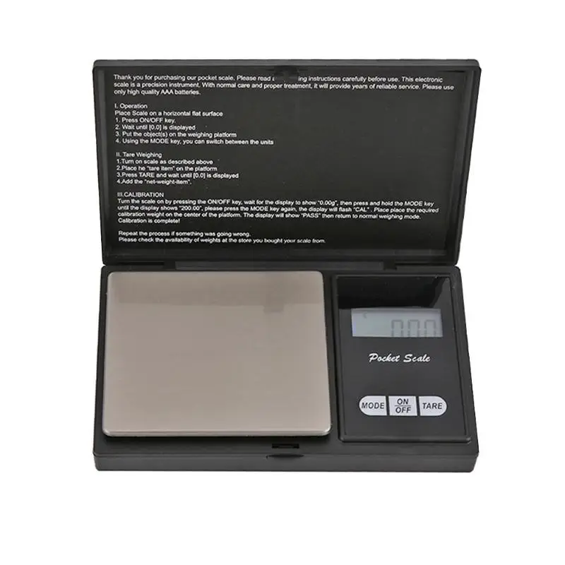 500g-0.1g Высокоточная синяя светодиодная подсветка цифровые электронные карманные ювелирные весы кухонные весы ювелирные изделия Золотое балансировочное Взвешивание инструмент - Цвет: 500g-0.1g