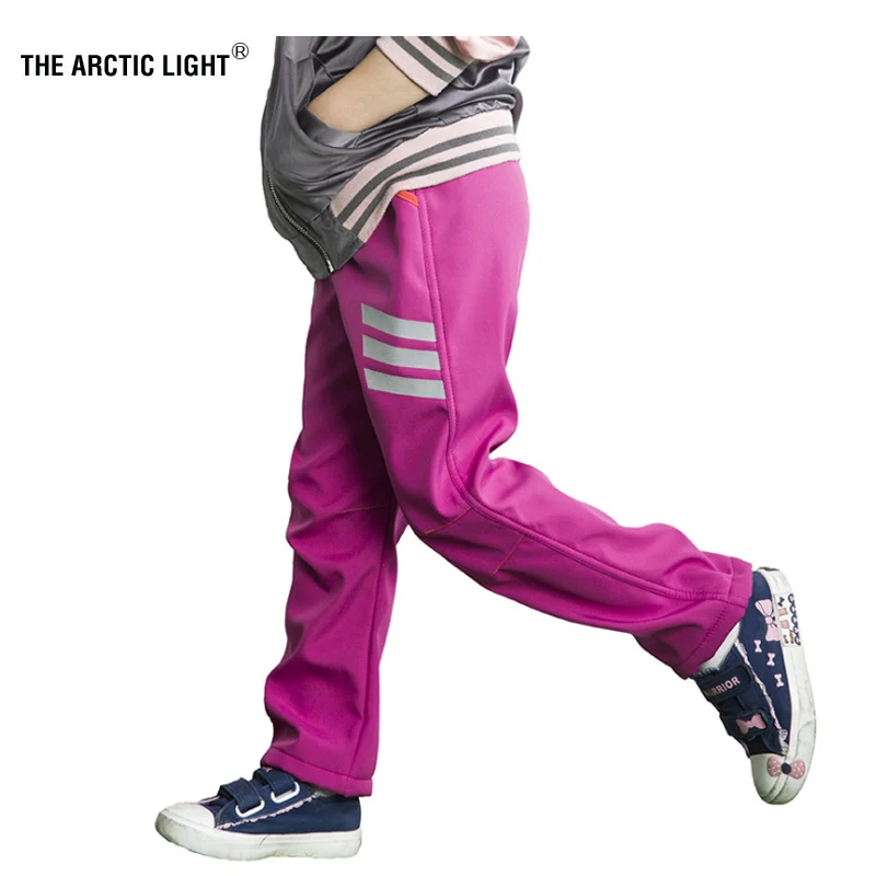 

THE ARCTIC LIGHT Kids Winter Trekking Fishing Hiking softshell Pants Children Outdoor Fleece Skiing Trousers Waterproof Warm