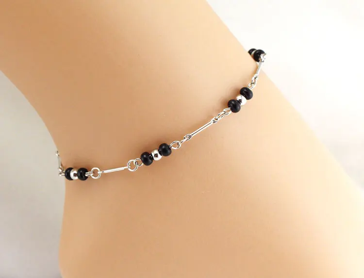 Buy Silver Anklet Beads Leg Bracelet Argent Beach Foot