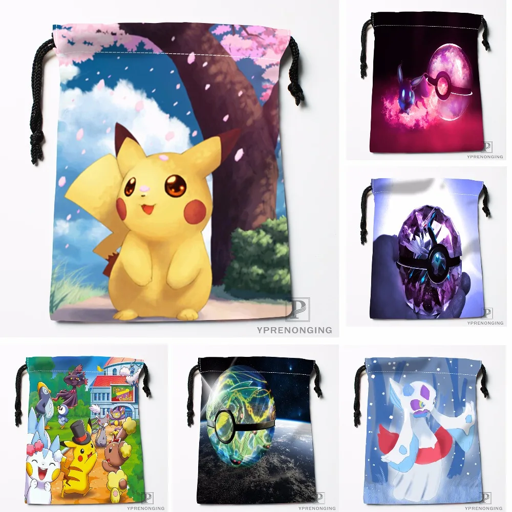 

Custom Pokemon Pikachu Drawstring Bags Travel Storage Mini Pouch Swim Hiking Toy Bag Size 18x22cm#0412-04-212
