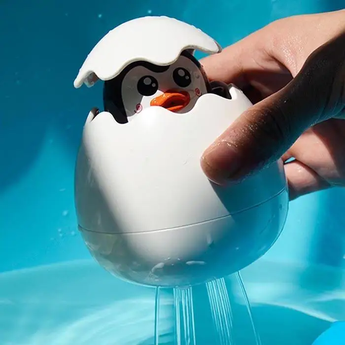 Милые животные игрушки для плавания Пингвин посыпать яйцо ребенок играть игрушка для купания для детской ванной игрушки