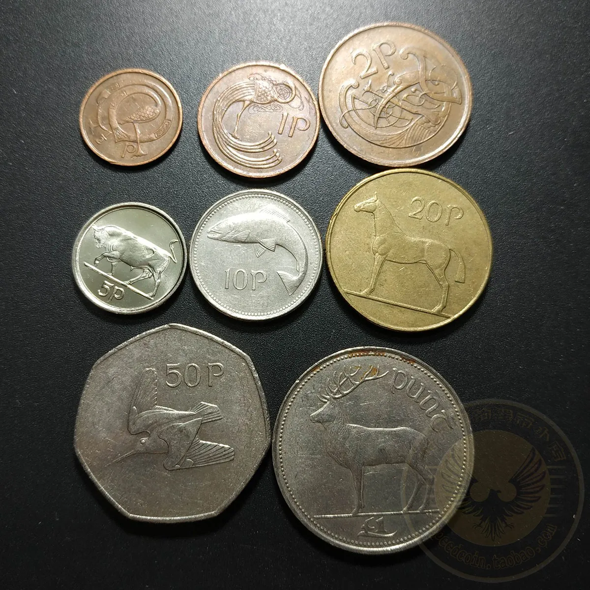 Ireland 8pcs Coins Set old Edition EU Original European Coin good