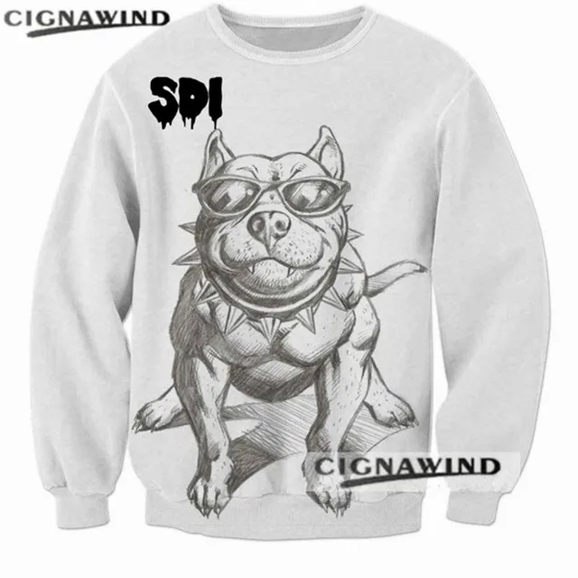 new design hoodie men women 3d printed drawings of dogs pitbull to