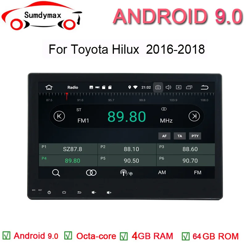 Discount 10.1 inch 1024*600 Quad Core Android 9.0 Fit TOYOTA Hilux 2016 2017 Car DVD PLAYER Multimedia Navigation GPS Radio AUDIO DVD 0 Discount 10.1 inch 1024*600 Quad Core Android 9.0 Fit TOYOTA Hilux 2016 2017 Car DVD PLAYER Multimedia Navigation GPS Radio AUDIO DVD 0