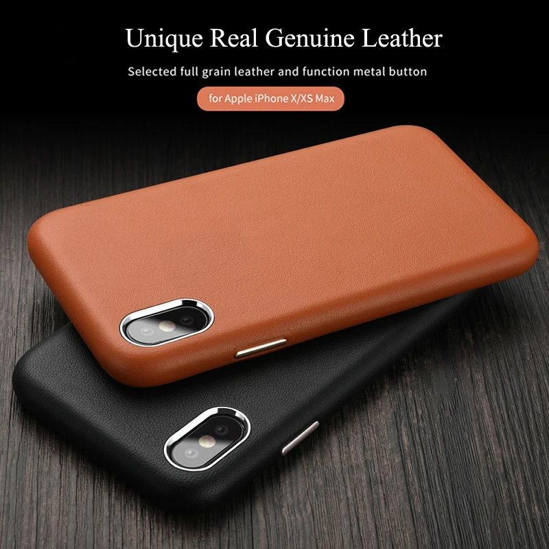 For iPhone Xs Max Case Luxury Official Anti-Knock Genuine Leather Cover Fundas X Xr 7 8 Plus Phone Sehll Coque |