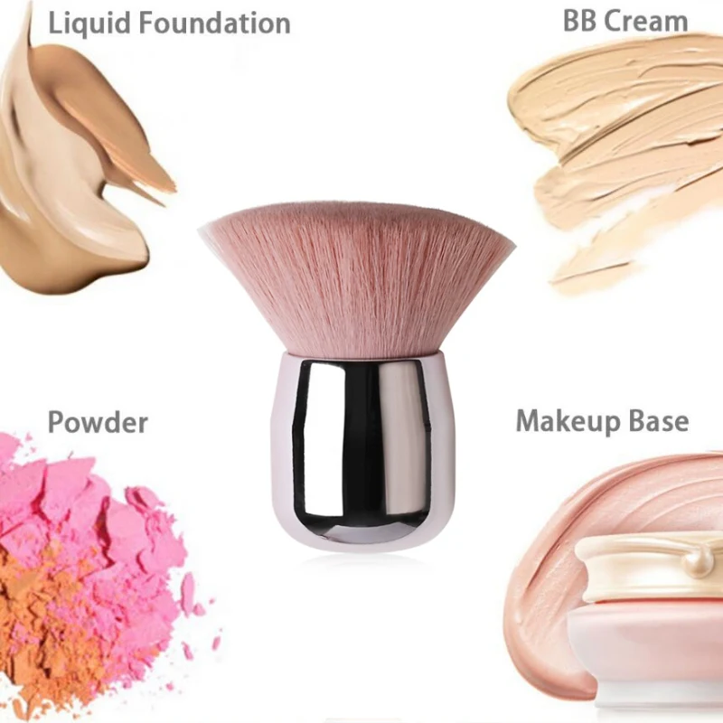 

Plating Handle Oblique Head Powder Brush Soft Comfortable Loose Powder Brush Blush Brush Makeup Tools
