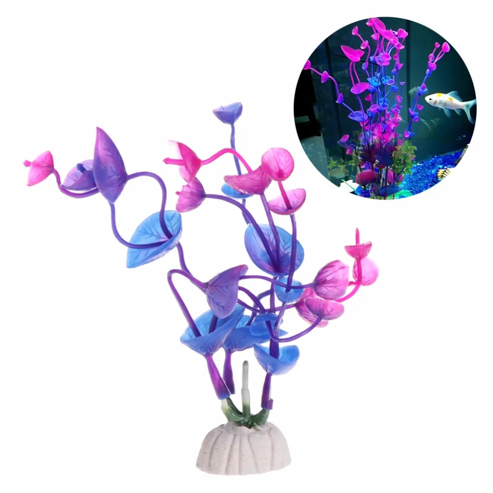 

1Pc Aquatic Plants Fish Tank Decoration Plastic Artificial Grass Plant Home Ornaments Aquarium Decor 4 colors C42