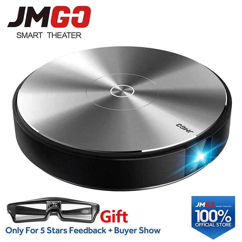 JMGO N7L Full HD Projector, 1920*1080P,2G+16G,700 ANSI Lumens Smart Beamer, WIFI, Bluetooth Speaker.HDMI, USB,Support 4K LED TV