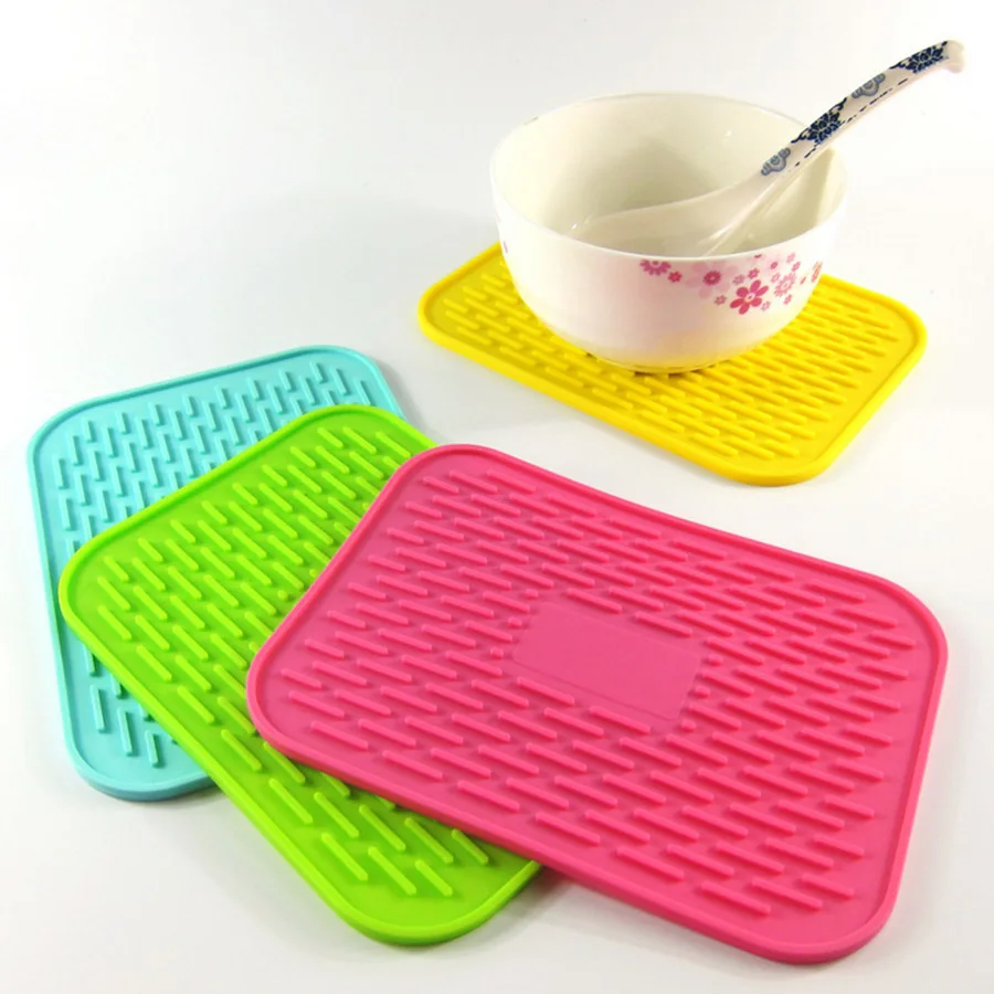 

1Pc Rectangle Heat Resistant Mat Silicone Non-slip Trivet Pot Pan Holder Mat Pad For Kitchen Accessories