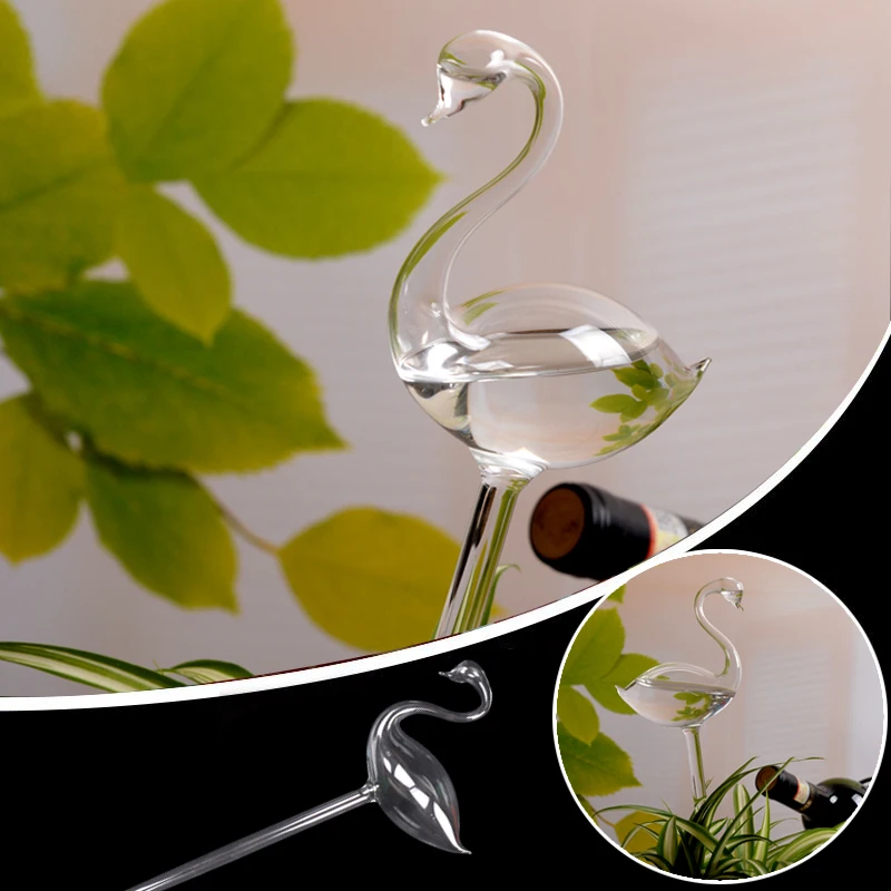 

Clear Glass Swan Shaped Automatic Watering Devices House Plants Flowers Creative Self Feeder Waterers Drip Irrigation Tool
