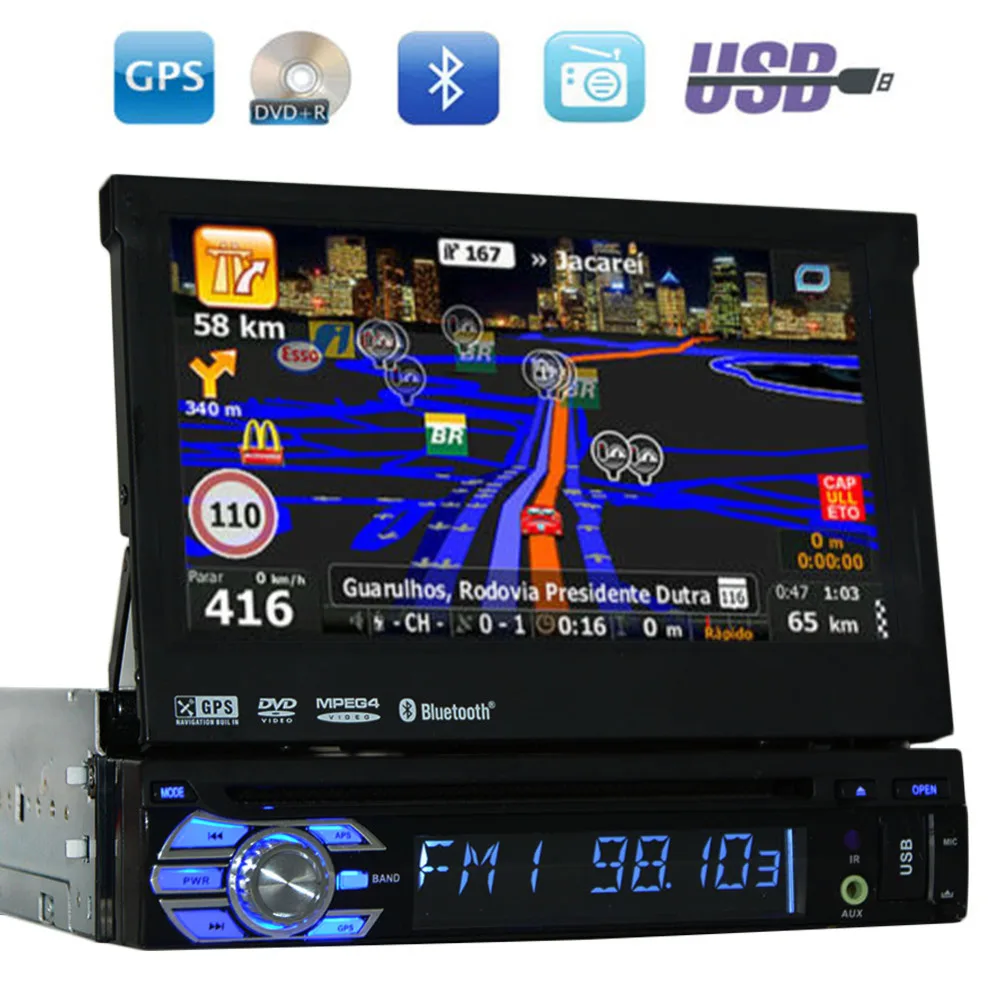7 1 Din WCE font b Car b font DVD Player GPS Navigation Universal In dash