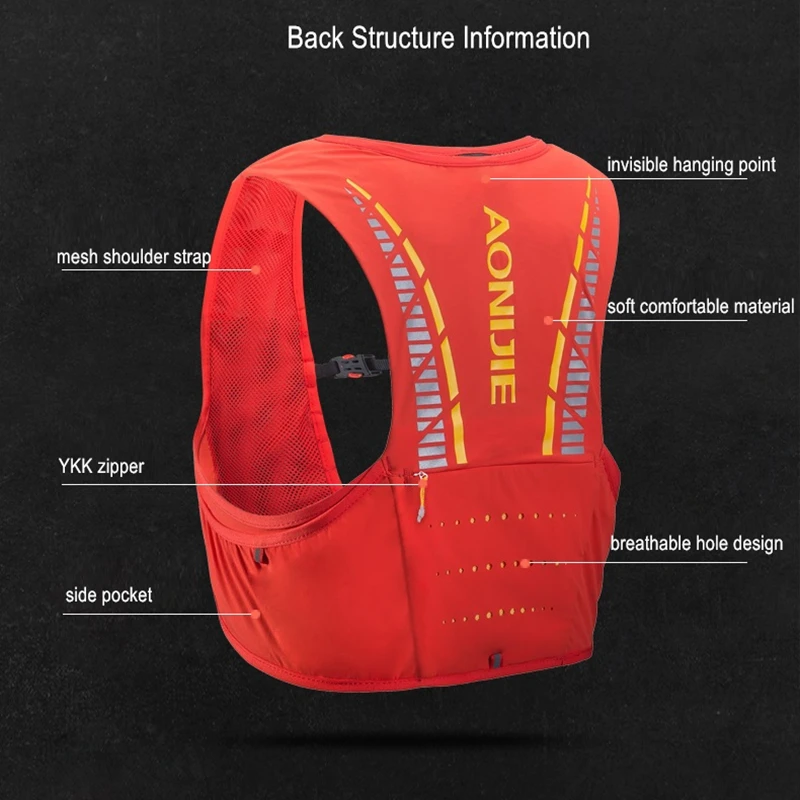 AONIJIE C933 5L deporte al aire libre mochila maratón Trail Running hidratación chaleco paquete para 2L bolsa de agua ciclismo bolsa de senderismo - 5