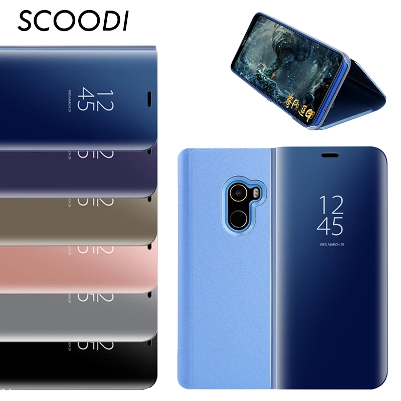 

Mirror Leather Cases For Xiaomi 5X 6X 8SE Mi6 Mi8 Mix2 For Redmi 5 4X S2 Note3/4/5 Note4X Note5 pro Smart Flip Stand Phone Cover