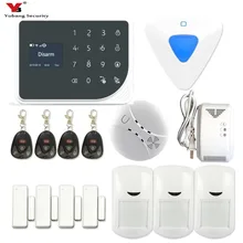 YoBang Security GSM SMS Home Safely Alarm System IOS Android Application Remote Alarm Wireless Gas Smoke