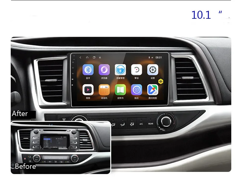 Flash Deal for Toyota Highlander 2013-2019 XU50 10.1 inch car multimedia player  Backup Camera with Nightvision 2