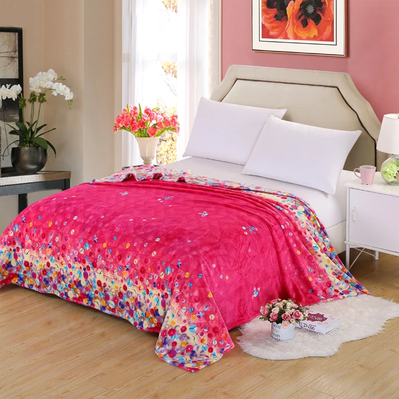 

bedspread blanket 200x230cm High Density Super Soft Flannel Blanket to on for the sofa/Bed/Car Portable Plaids
