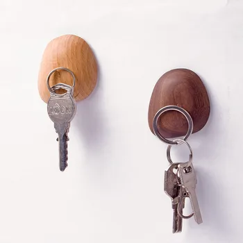 

Nordic Magnetism Wood Hanger For Keys Hanger Simple Decor Wall Hooks Wooden Magnet Wall Store Accessories