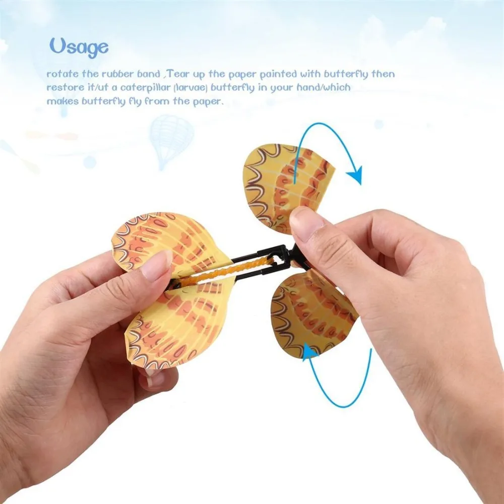 Flying Butterfly Classic Wind Up Butterfly Close Up Magic Set of Fun Toy or Romatic Wedding (6)