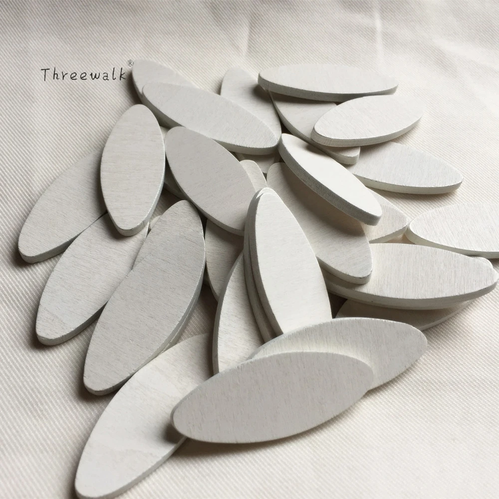 Buy Natural Wooden Chips 50*20*3.5mm Oval Shape Chips