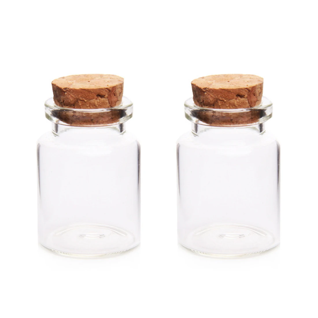 

New 4Pcs/set 30*40MM 15ML Mini Glass Bottles Wishing Bottle Empty Sample Storage Bin Jars with Cork Stoppers - Transparent