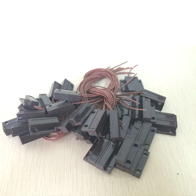 

10pcs normally open NO Wired Door Window Sensor Magnetic Switch Home Alarm System for gsm pstn alarm White and brown selectable