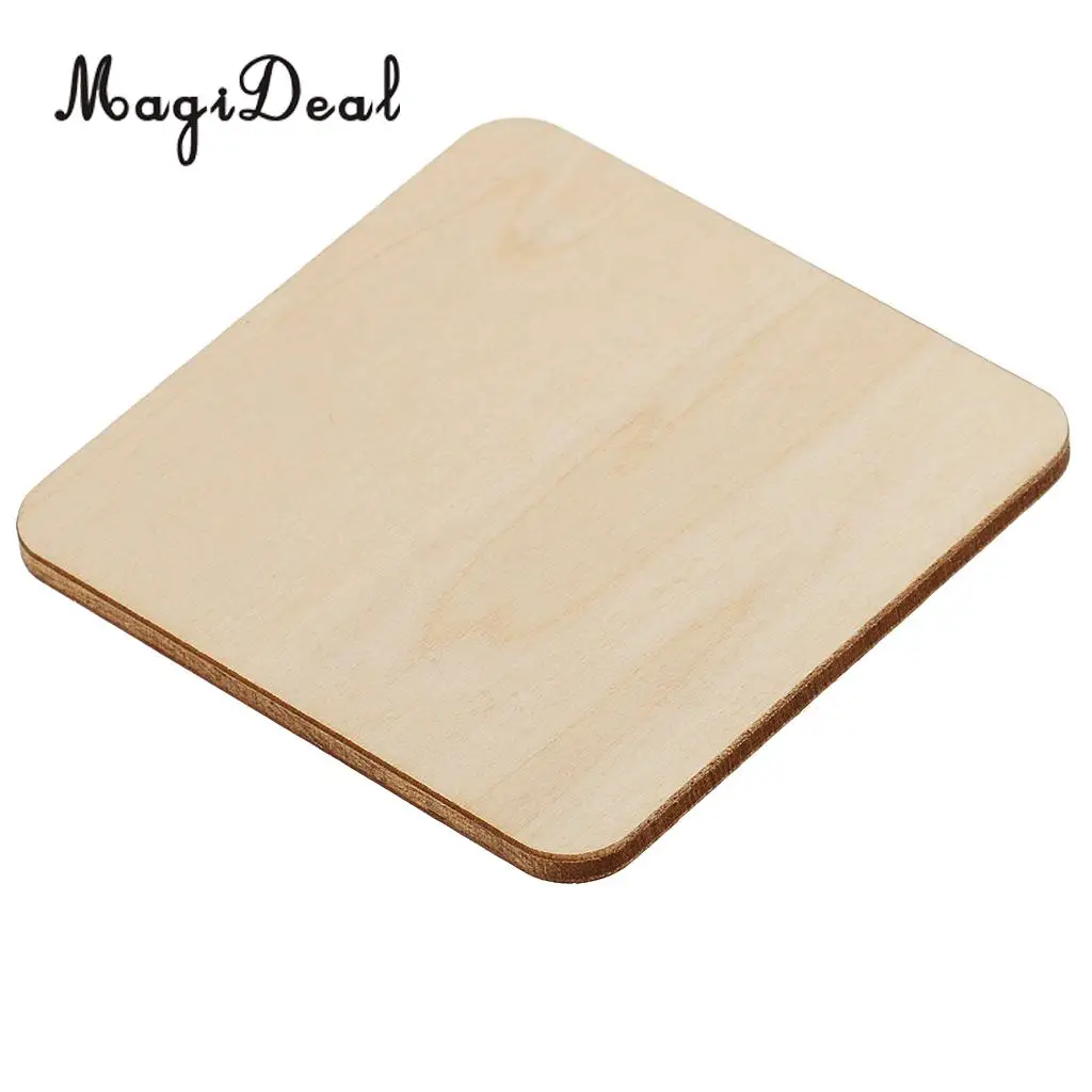 MagiDeal 10 Pieces Square MDF Unfinished Wood Pieces Blank Plaque Scrapbooking DIY Pyrography Craft Projects 60x60mm 