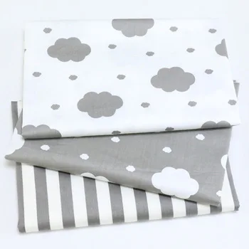 Grey Cloud Patchwork Cotton Fabric Simple Printed Fabrics for Sewing Curtain Baby