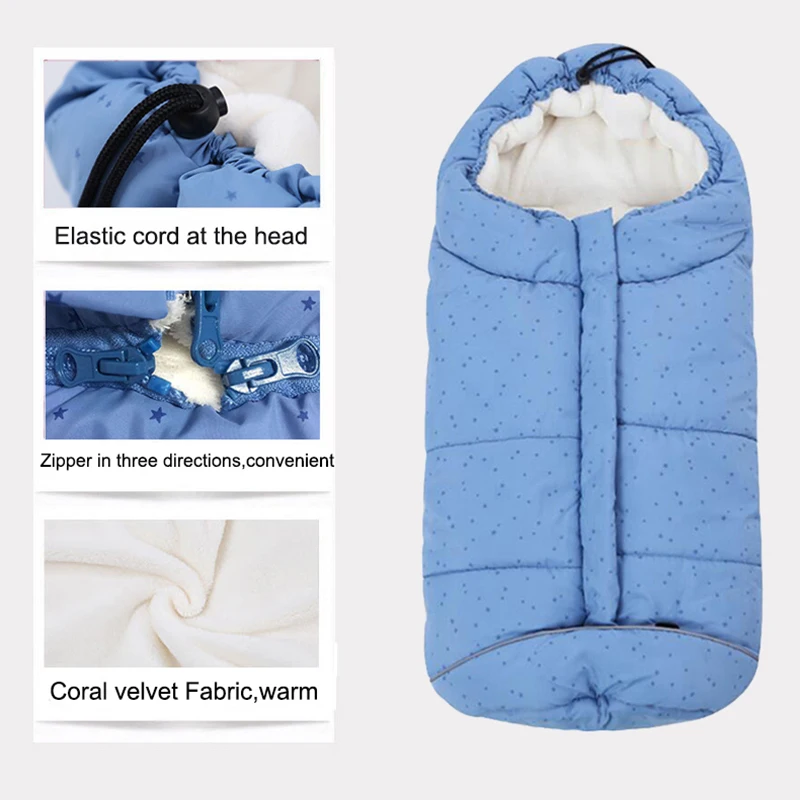 Спальный мешок, Детские Зимние коляски, уличные конверты для новорожденных, ветрозащитные спальные мешки, теплые детские плотные спальные мешки