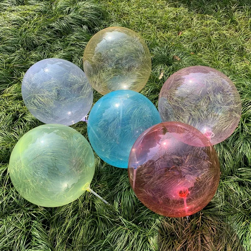 

10pcs/lot Colorful Crystal Balloon 18''24''36 inch Round Bobo Transparent Clear Balloons Wedding Decro Helium Inflatable Balls