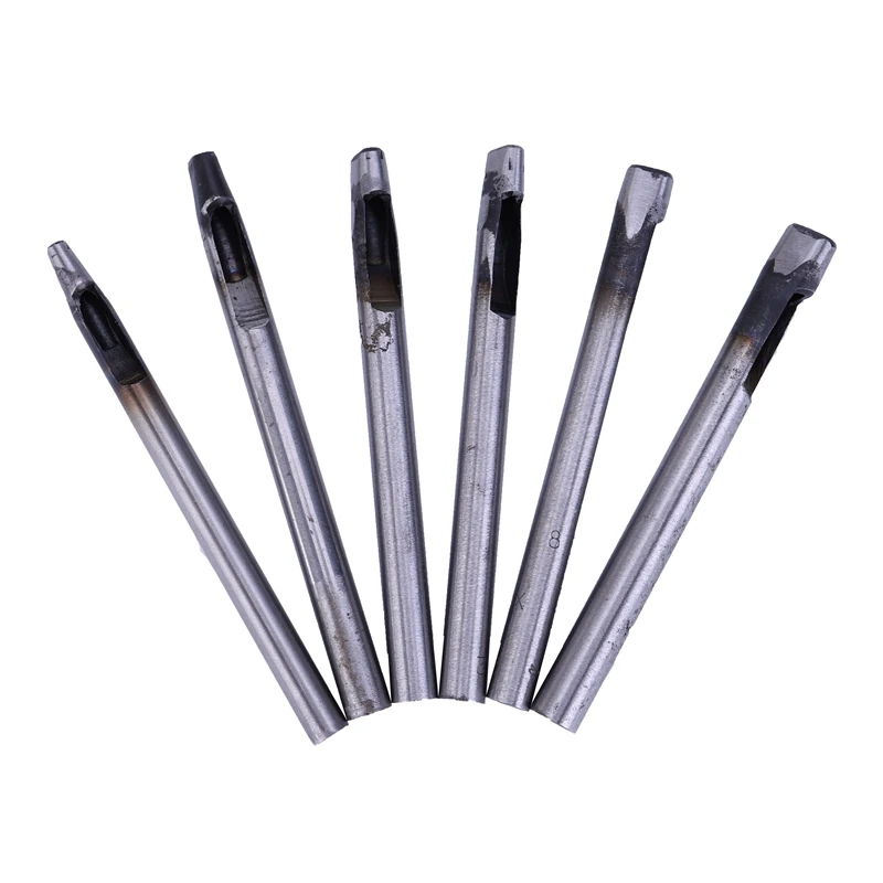 

6 sizes Oval Angle Row Belt Spacing DIY Craft Punch Prong Hole Leather Drilling Tools
