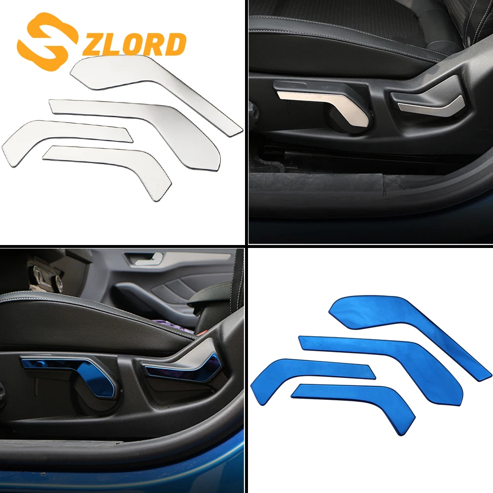 

Car Front Seat Adjust Switch Button Knob Cover Trim Fit for Ford New Focus 2019 Interior Accessories Stainless Steel
