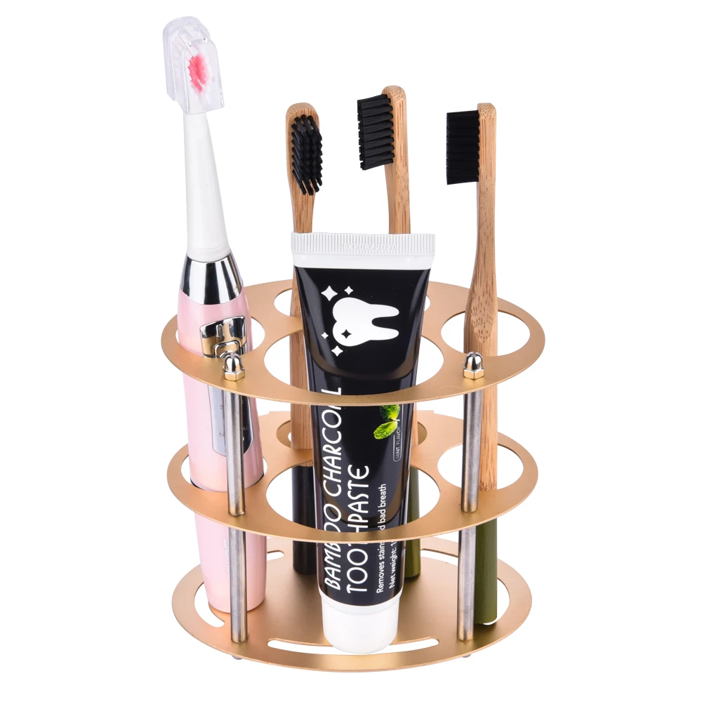 Aluminum Alloy Gold Toothbrush Holder Multifunction Polishing