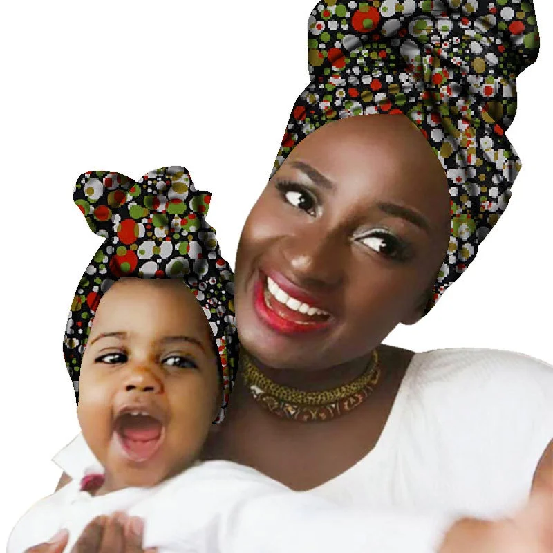 

National Decorative Scarf Shawls Women and Children African Head Wrap African Traditional Fashion Wax Printed Ankara