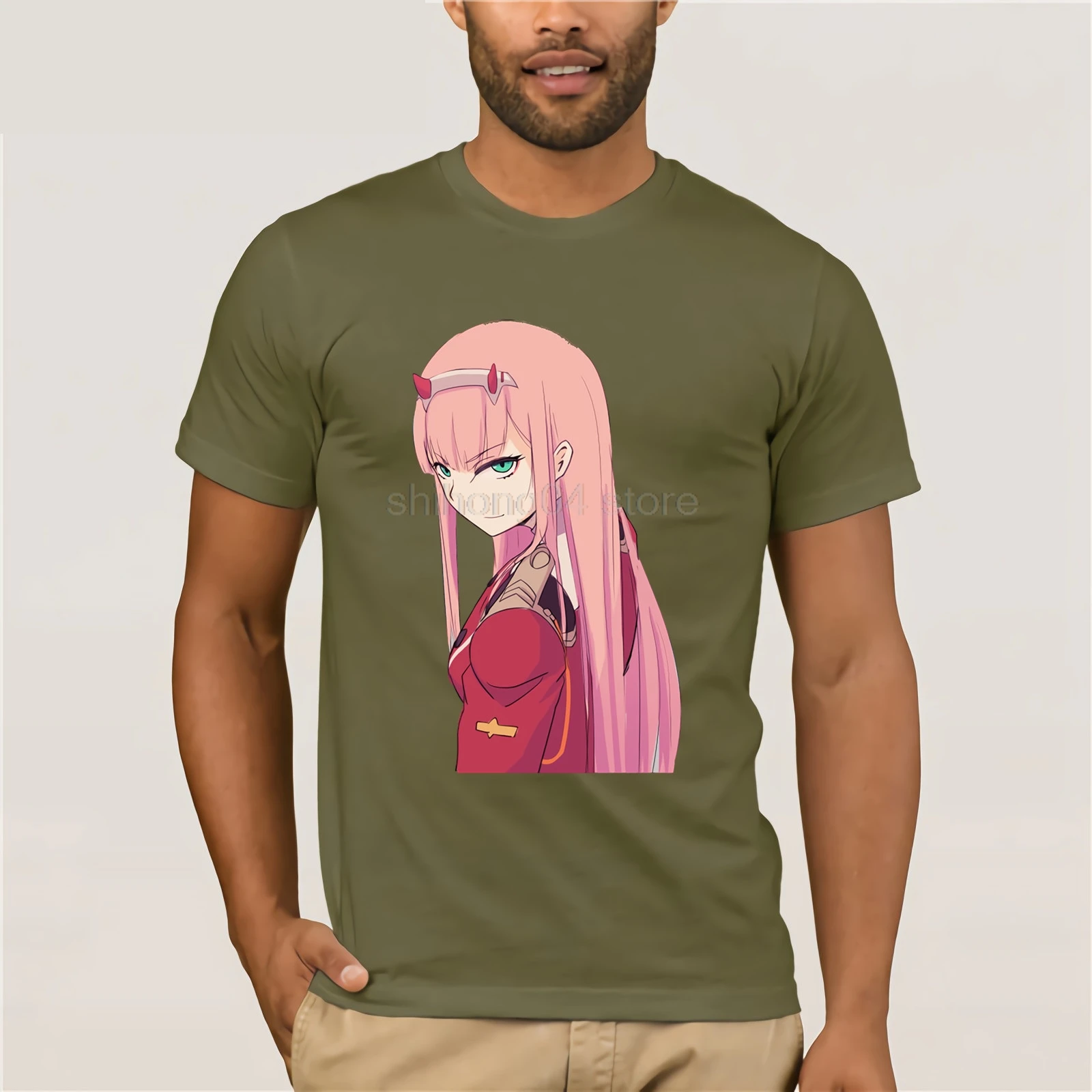 Уличная Zero Two Strelitzia Darling in the Franxx черная футболка для взрослых с короткими рукавами